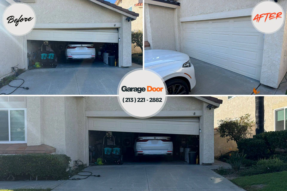Before and after: garage door repair Fairmount, IN
